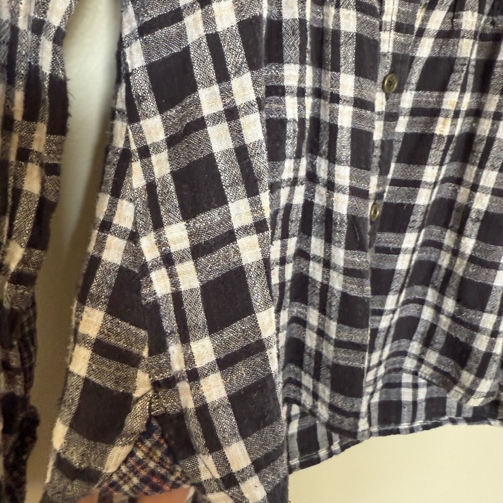 Free People Catch Up With Me Plaid Black Combo in Size XS - Picture 10 of 14